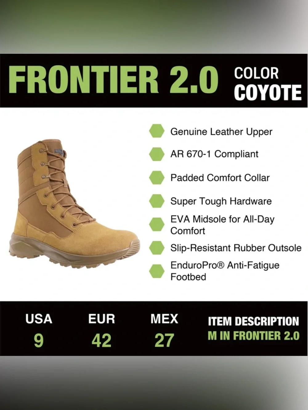 Interceptor Tactical Men's Tan Boots